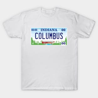 Columbus Indiana License Plate T-Shirt